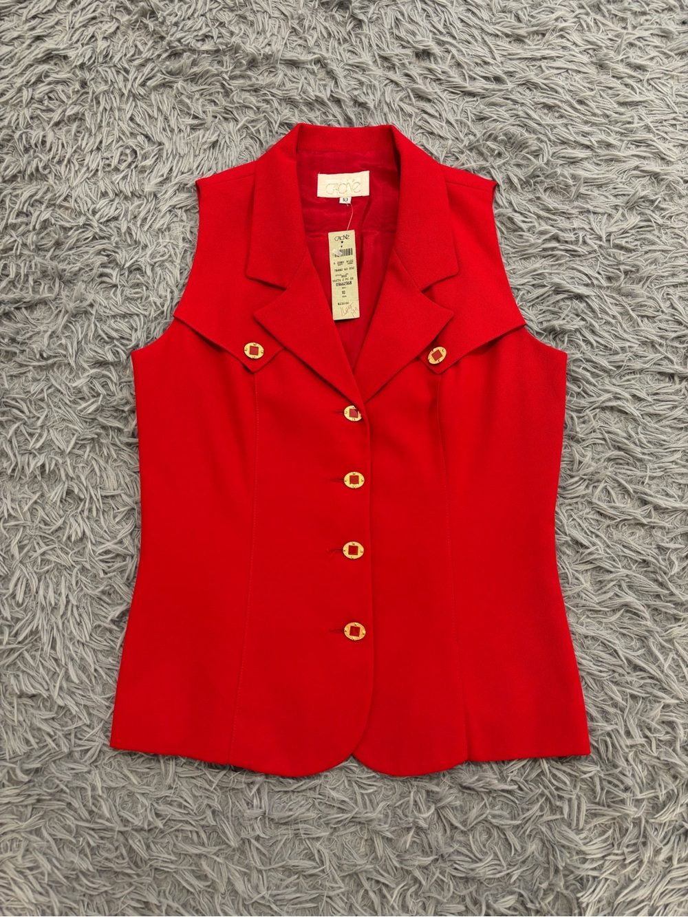 NEW Cache Women's Red 2 Piece Vest Skirt Suit Set Size 10 VTG 90’s Classy Office - Picture 2 of 12